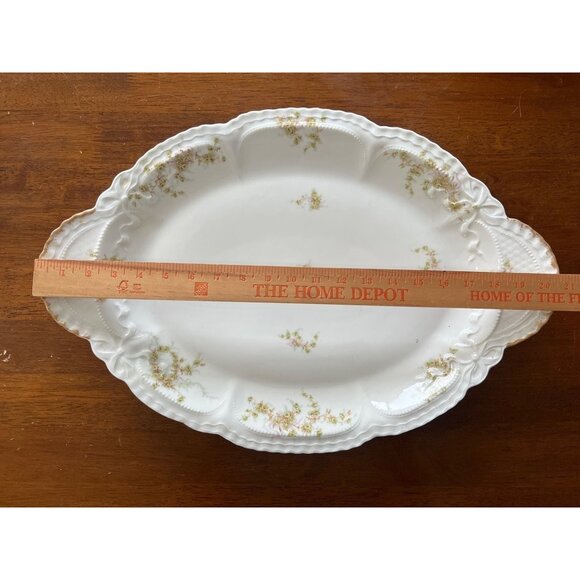 Theodore Haviland Limoges France Oval Platter 16" Antique Porcelain Floral - Picture 2 of 9